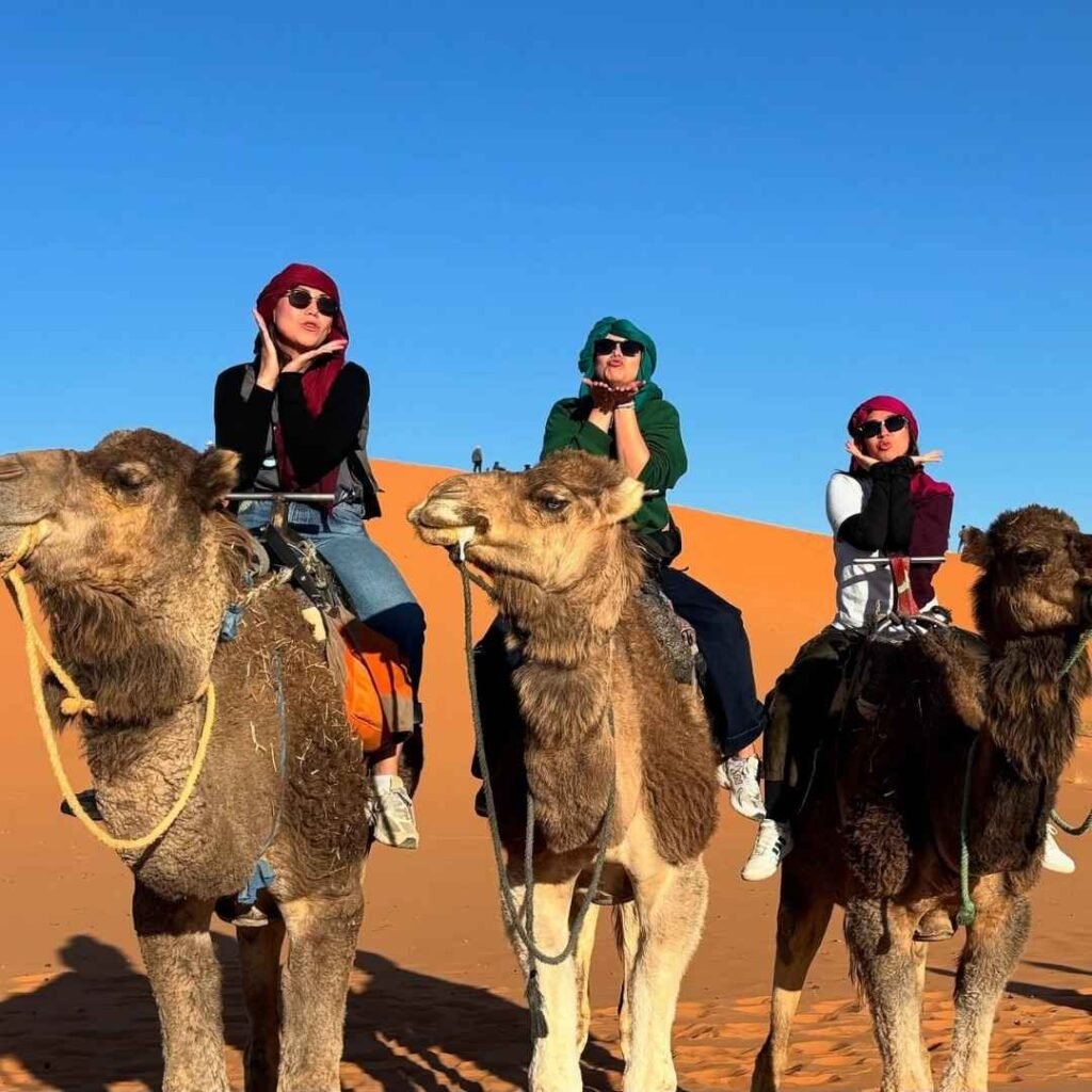 Camel ride in the Sahara Desert during 5 Days Tour from Marrakech to Merzouga
