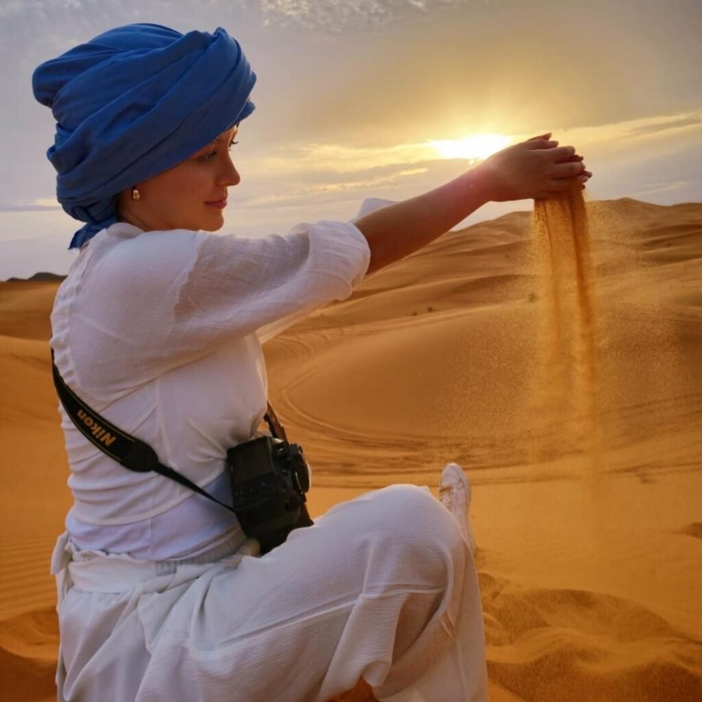 Sunset in the Sahara during 5 Days Tour from Marrakech to Merzouga