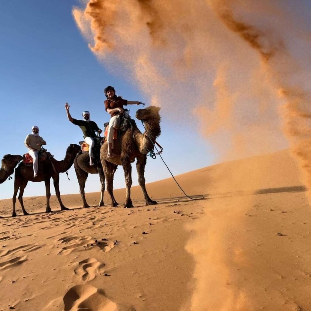 Camel trekking adventure during 4 Days Tour from Marrakech to Merzouga