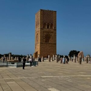 The iconic Hassan Tower in Rabat, a must-see on a 10 Days Tour from Casablanca.