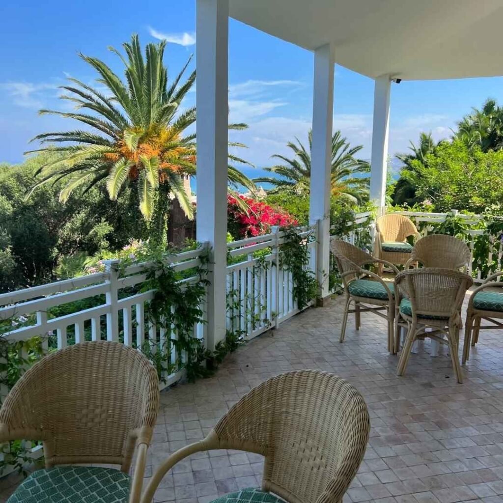 Relaxing coastal cafe view during Casablanca to Tangier tour